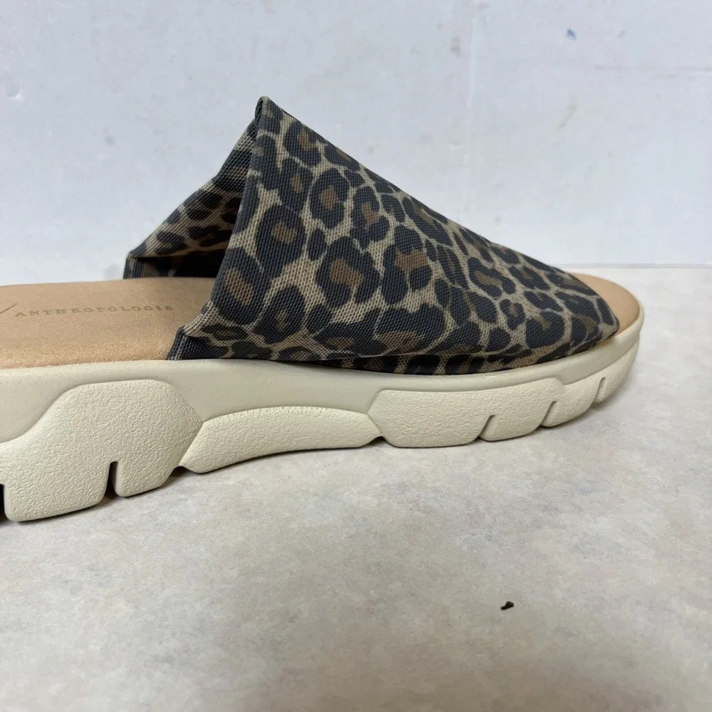 Anthropologie Platform Slides Cady Sport Animal Print Size 8
